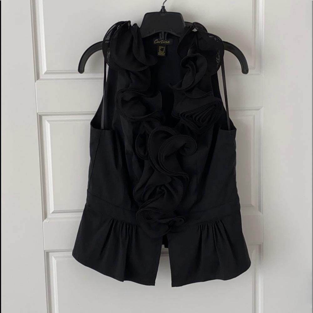 Cartise Black Corset Top Full Length Ruffle